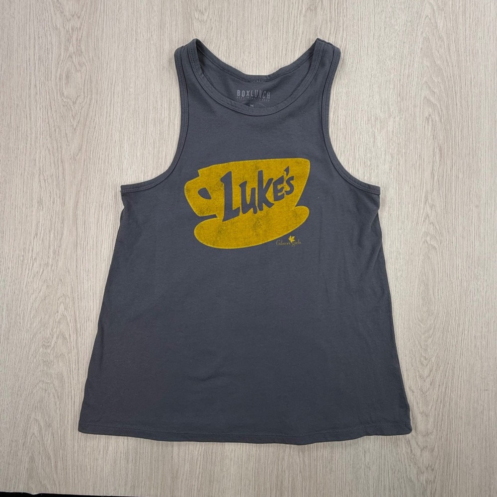 Tank Top BoxLunch Gilmore Girls Womens M Grey Lukes Diner Coffee Graphic Tee